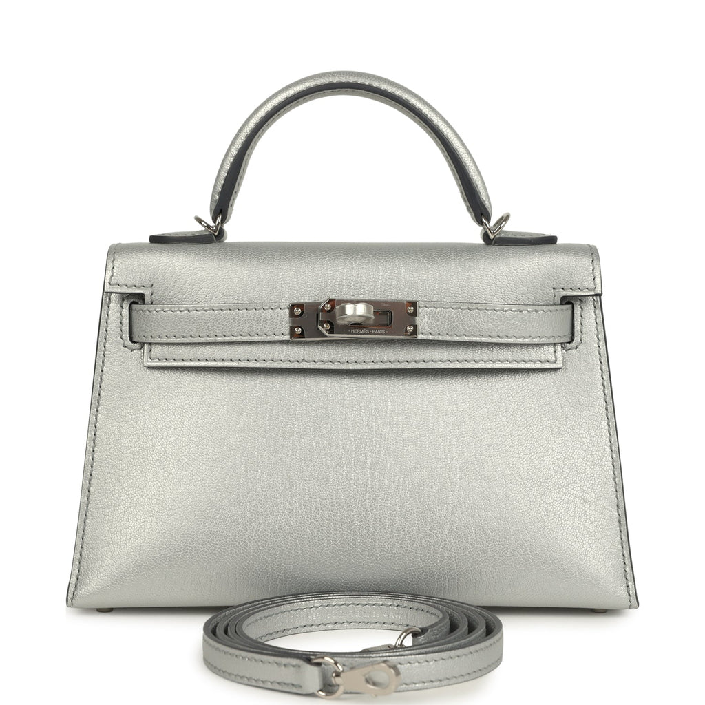 Kelly Sellier 20 Argent Chevre Chamkilight  Bag