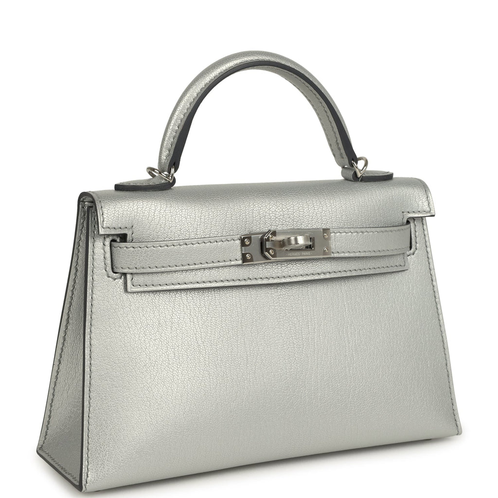 Kelly Sellier 20 Argent Chevre Chamkilight  Bag