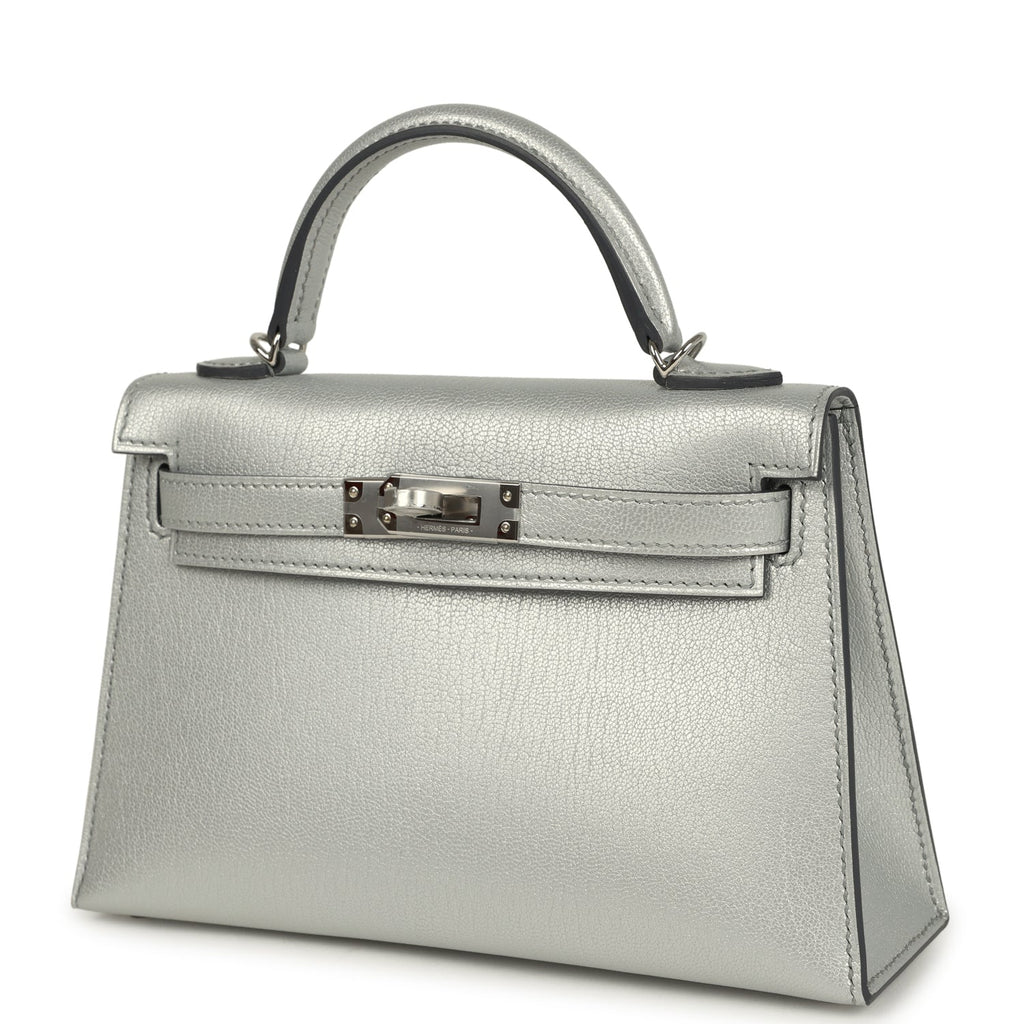 Kelly Sellier 20 Argent Chevre Chamkilight  Bag