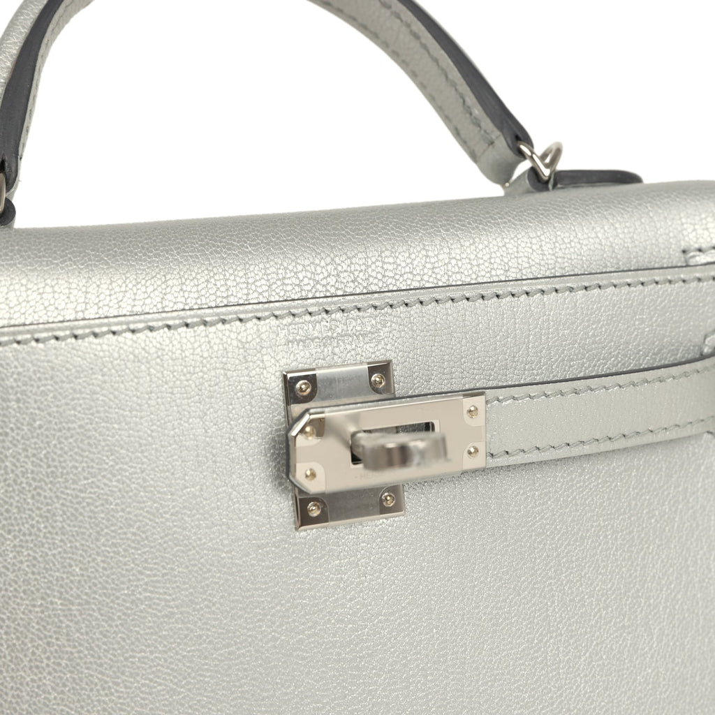 Kelly Sellier 20 Argent Chevre Chamkilight  Bag