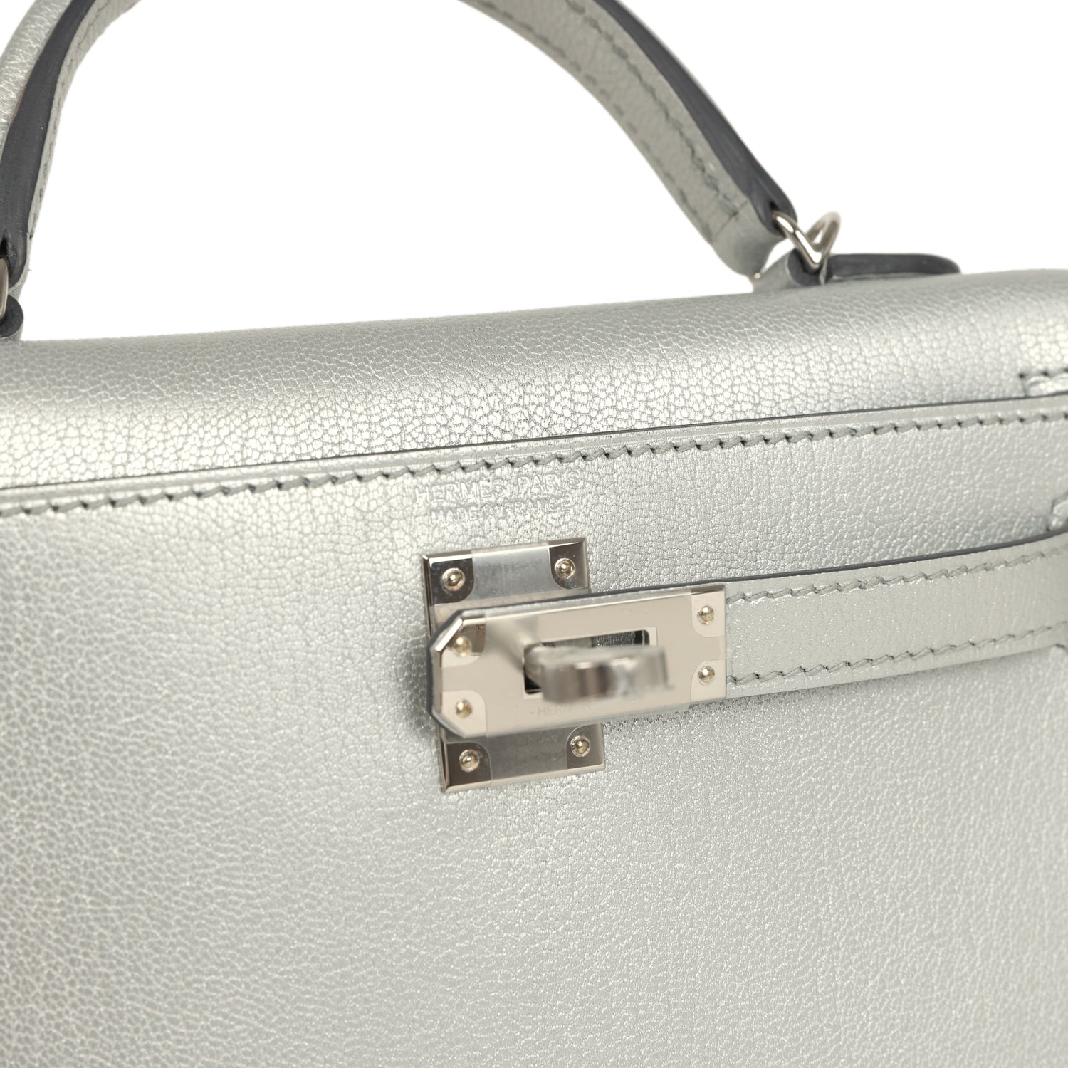 Kelly Sellier 20 Argent Chevre Chamkilight  Bag