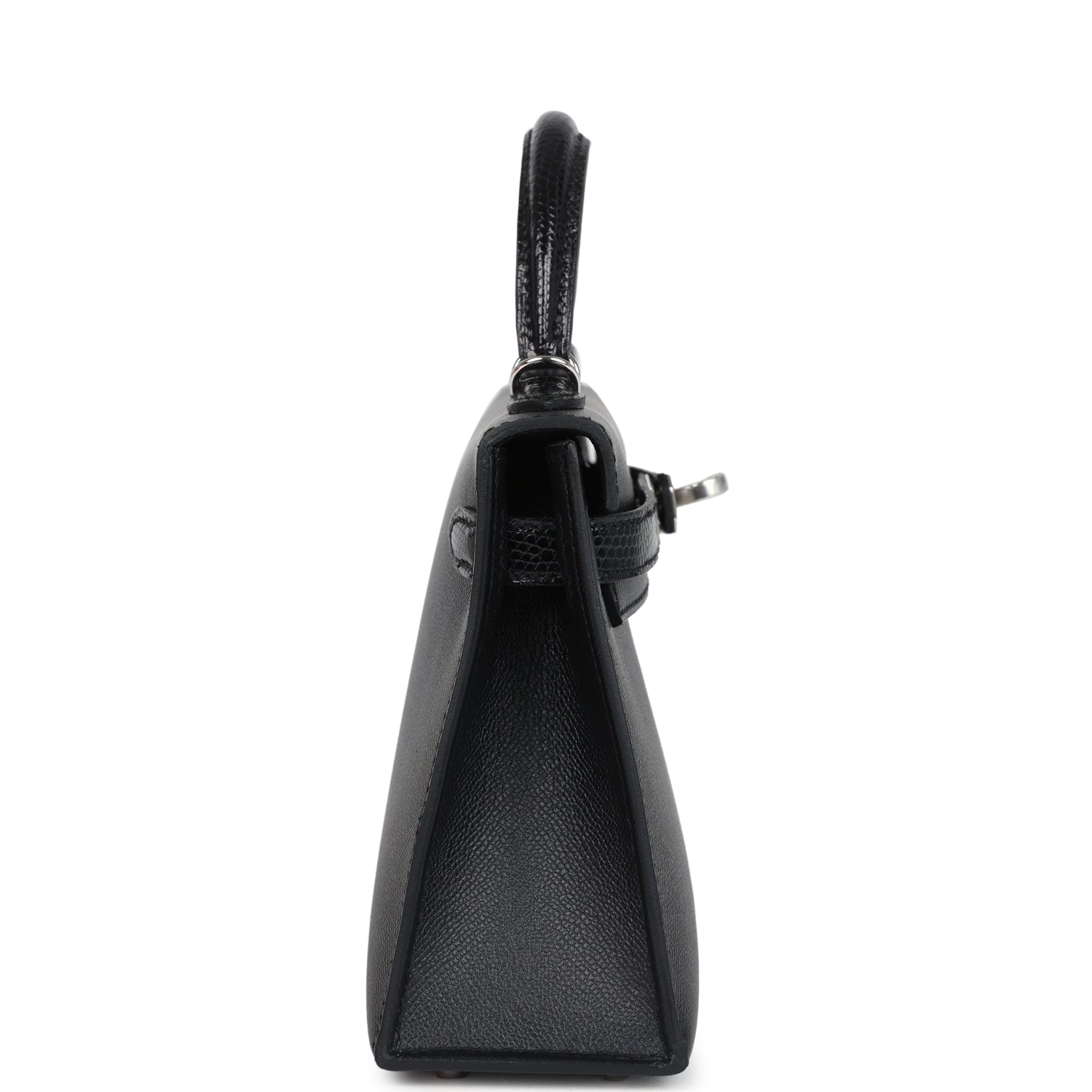 Kelly Sellier 20 Black Madame and Shiny Varanus Lizard Touch Bag