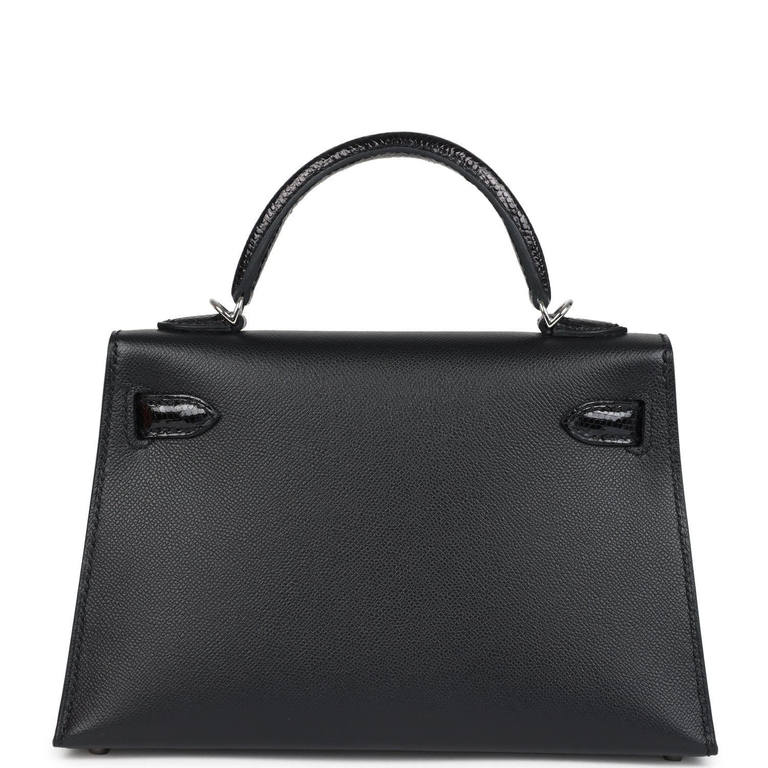 Kelly Sellier 20 Black Madame and Shiny Varanus Lizard Touch Bag