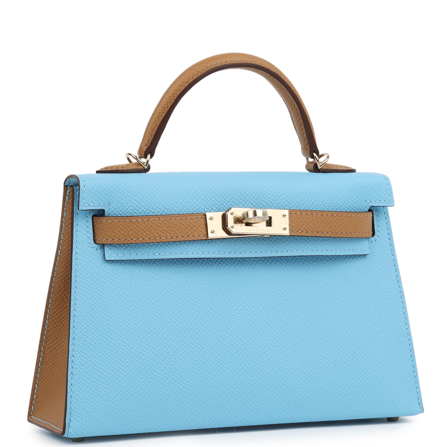 Kelly Sellier 20 Bleu Celeste and Biscuit Epsom Bag