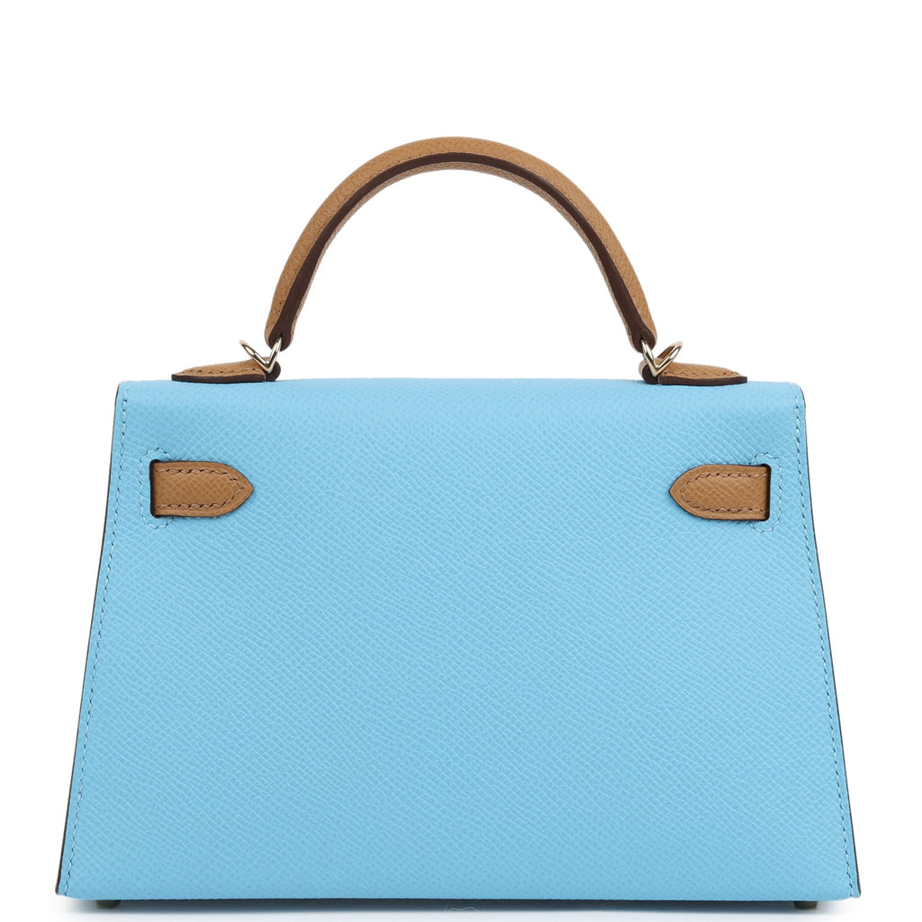 Kelly Sellier 20 Bleu Celeste and Biscuit Epsom Bag