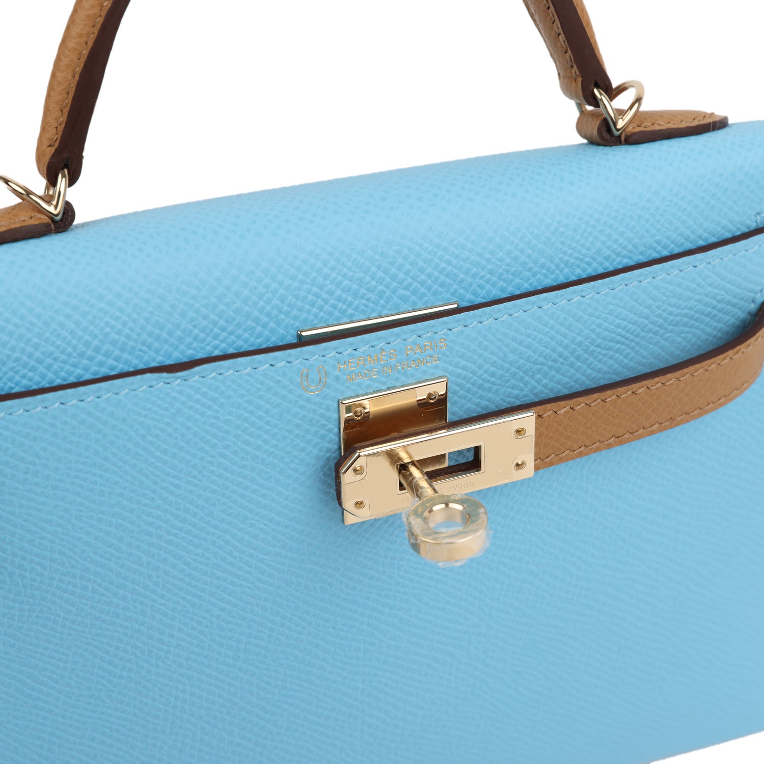 Kelly Sellier 20 Bleu Celeste and Biscuit Epsom Bag