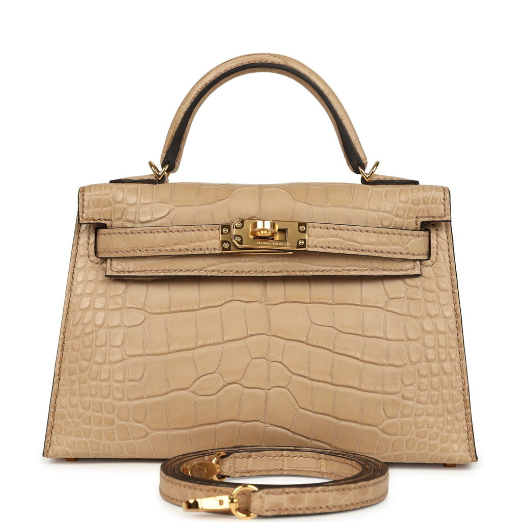 Kelly Sellier 20 Chai Matte Alligator Bag
