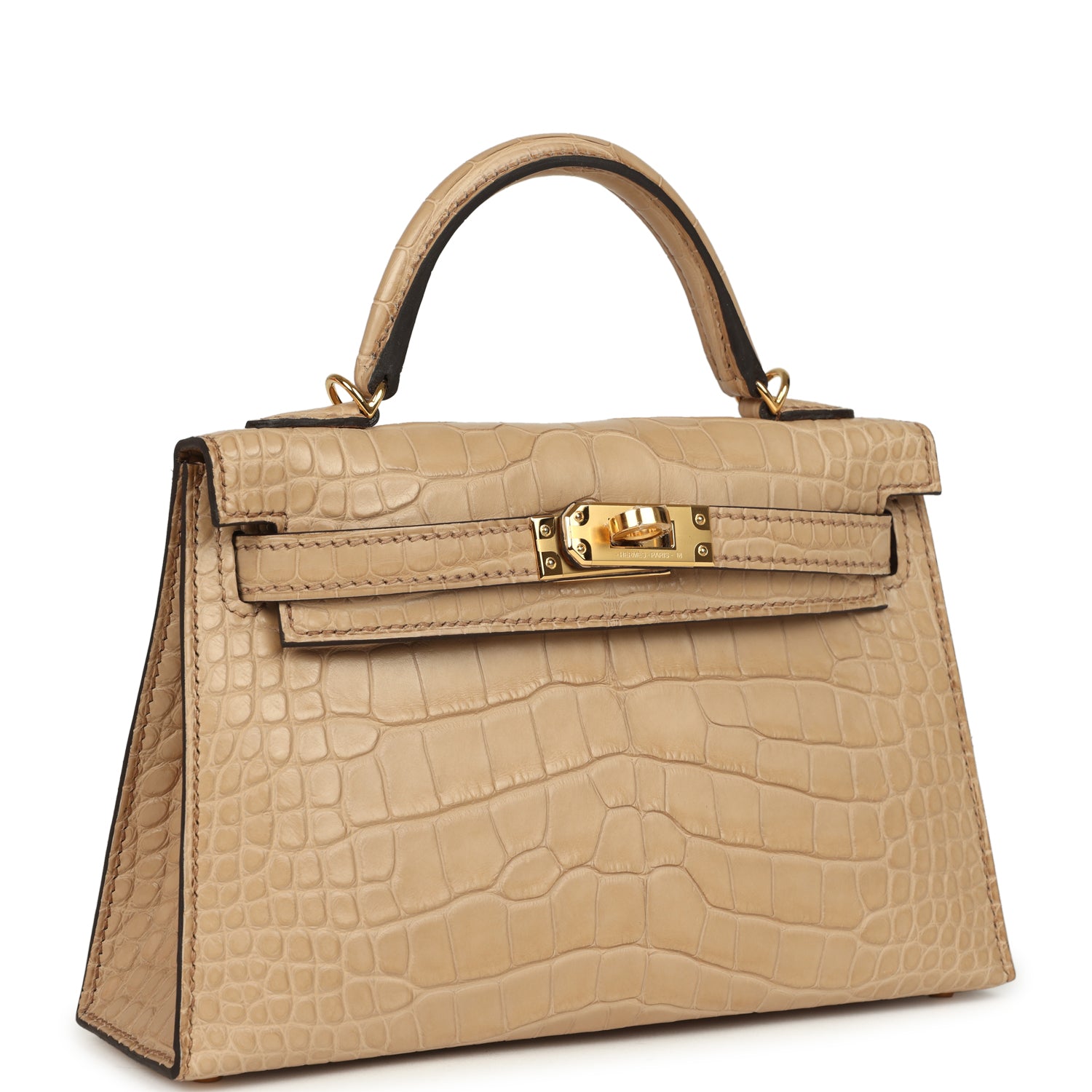 Kelly Sellier 20 Chai Matte Alligator Bag