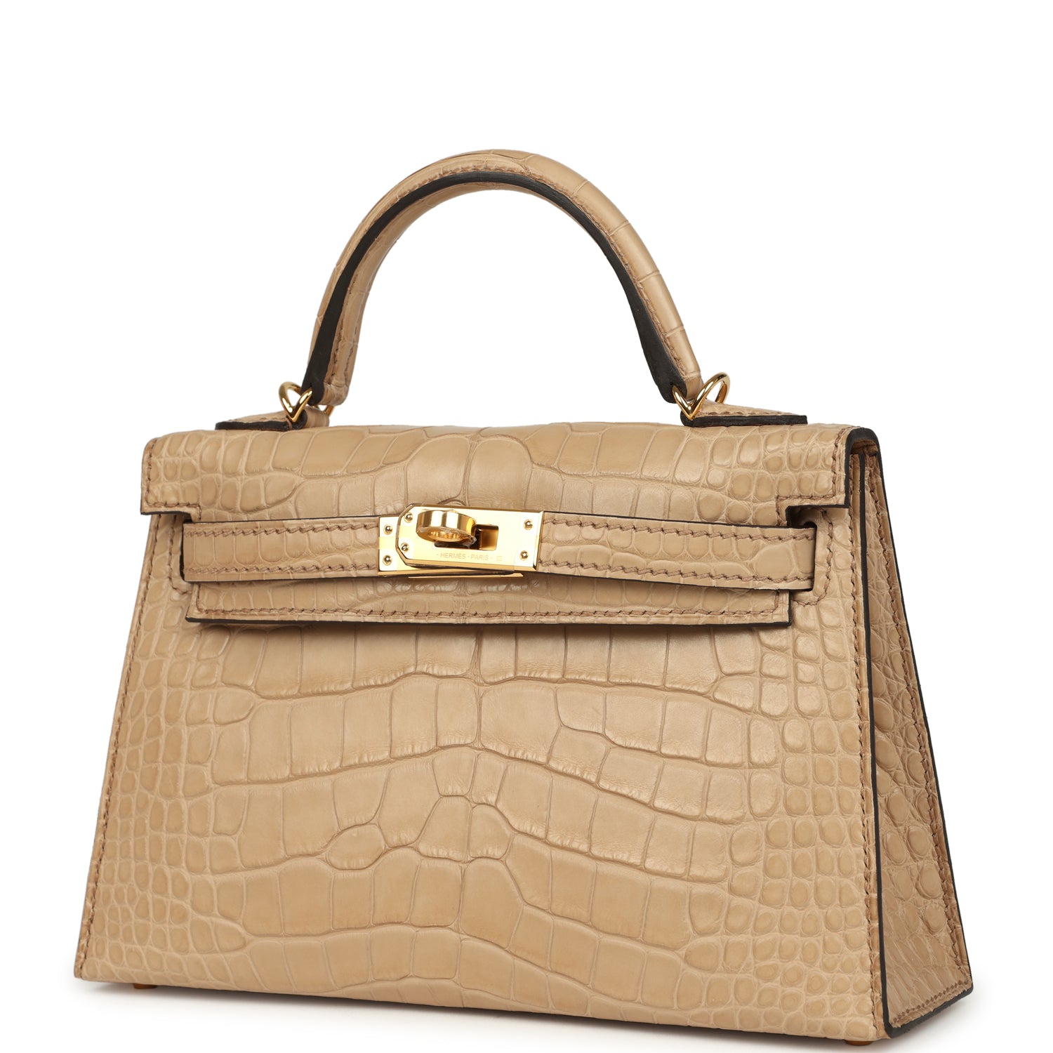 Kelly Sellier 20 Chai Matte Alligator Bag