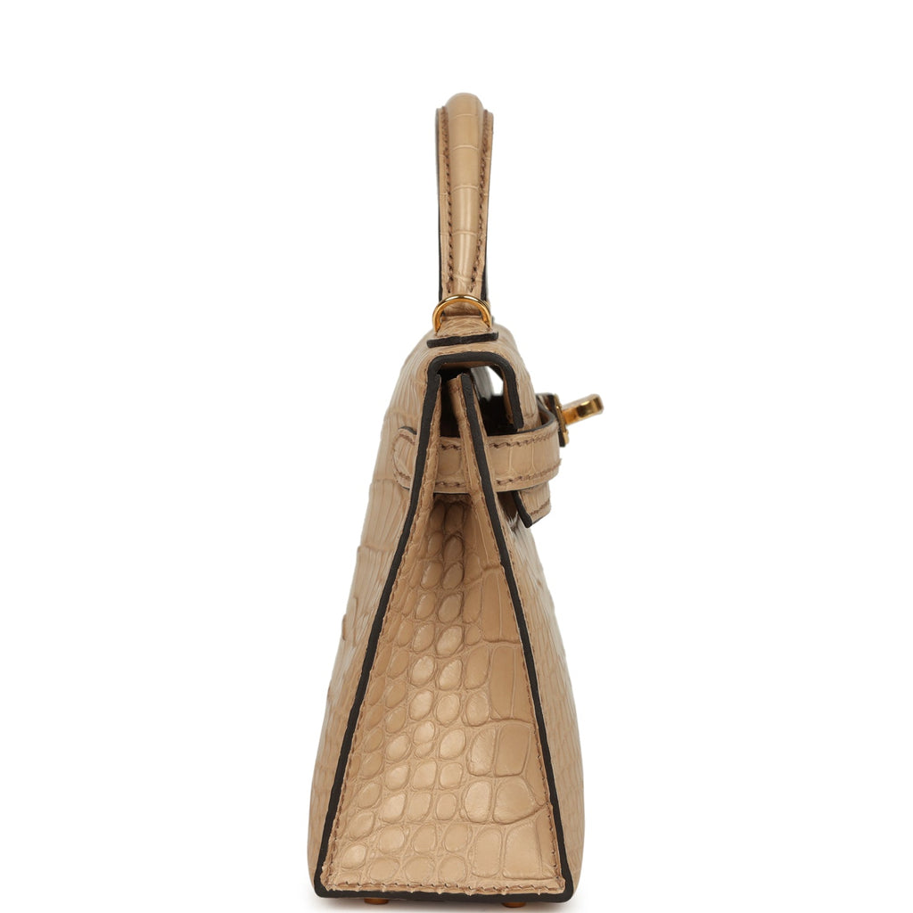 Kelly Sellier 20 Chai Matte Alligator Bag