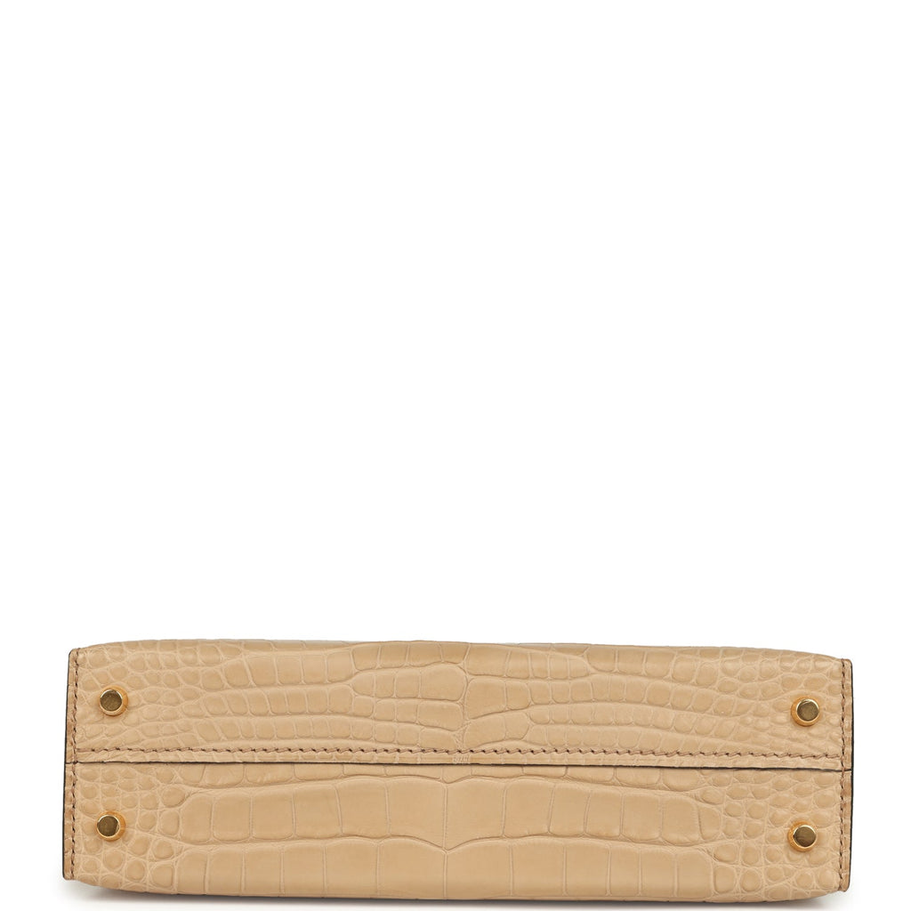 Kelly Sellier 20 Chai Matte Alligator Bag