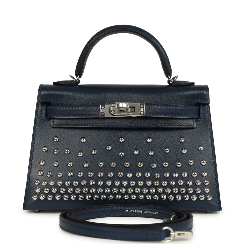 Kelly Sellier 20 Clouté Bleu Abyss Box Bag