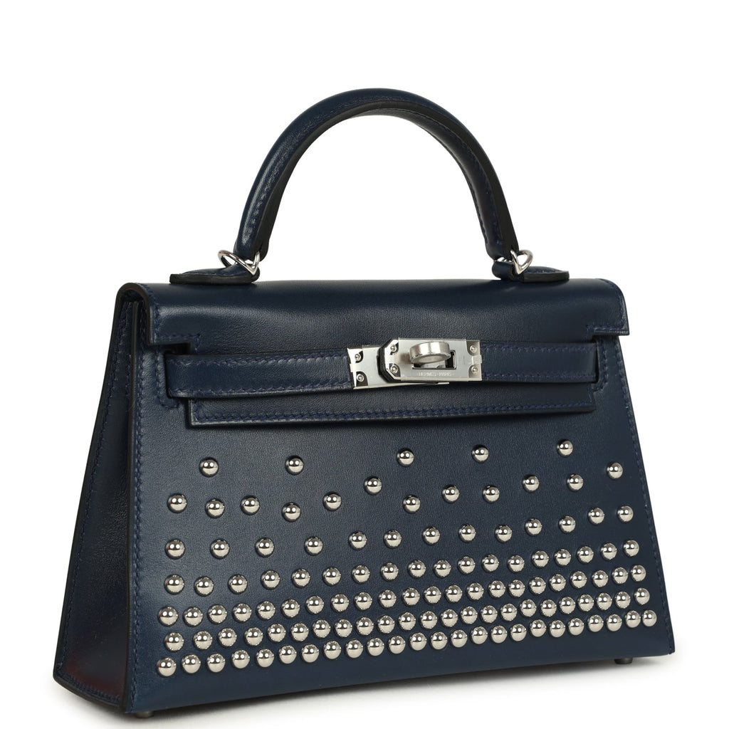 Kelly Sellier 20 Clouté Bleu Abyss Box Bag