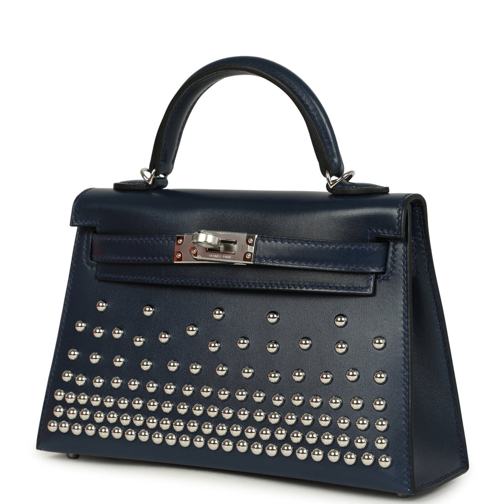 Kelly Sellier 20 Clouté Bleu Abyss Box Bag