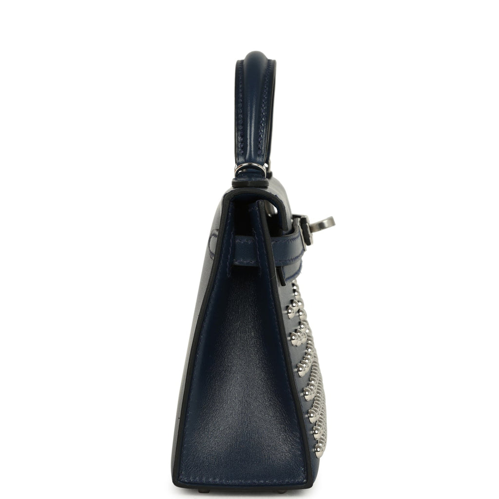 Kelly Sellier 20 Clouté Bleu Abyss Box Bag