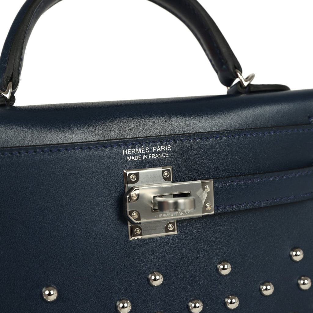 Kelly Sellier 20 Clouté Bleu Abyss Box Bag