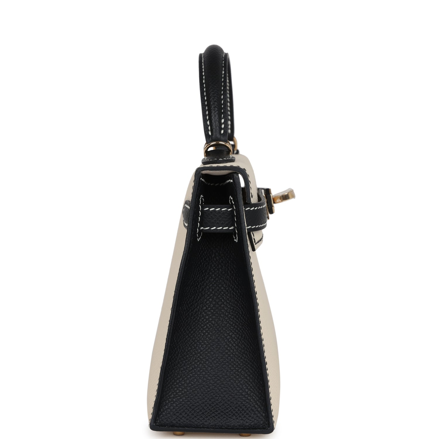 Kelly Sellier 20 Craie and Black Epsom Bag