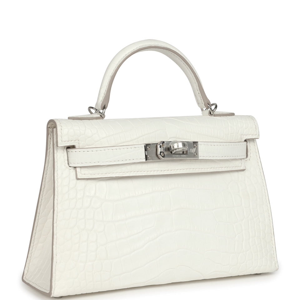 Kelly Sellier 20 Creme Chantilly Matte Alligator Bag
