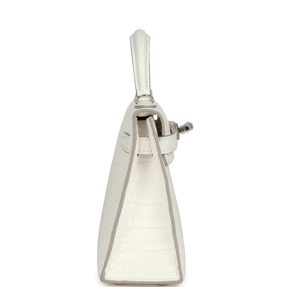 Kelly Sellier 20 Creme Chantilly Matte Alligator Bag