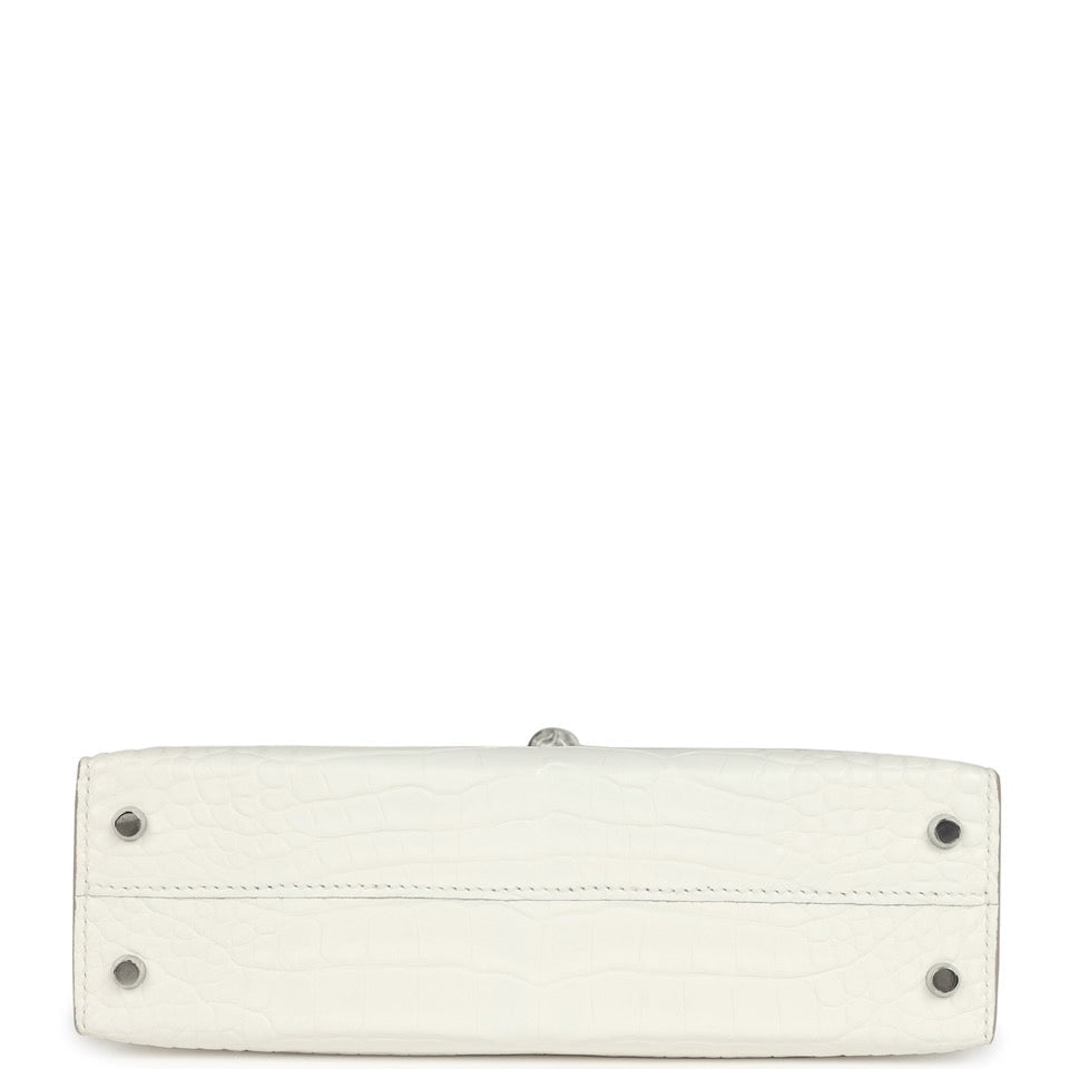 Kelly Sellier 20 Creme Chantilly Matte Alligator Bag
