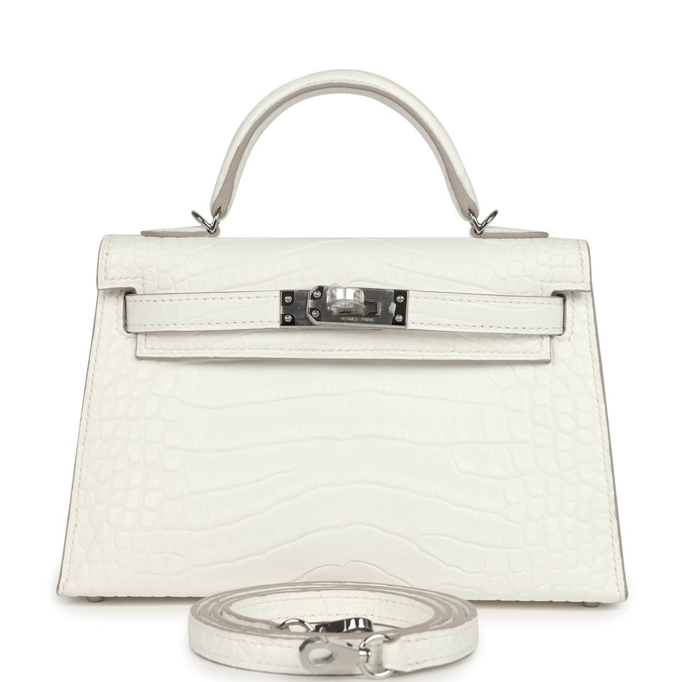 Kelly Sellier 20 Creme Chantilly Matte Alligator Bag