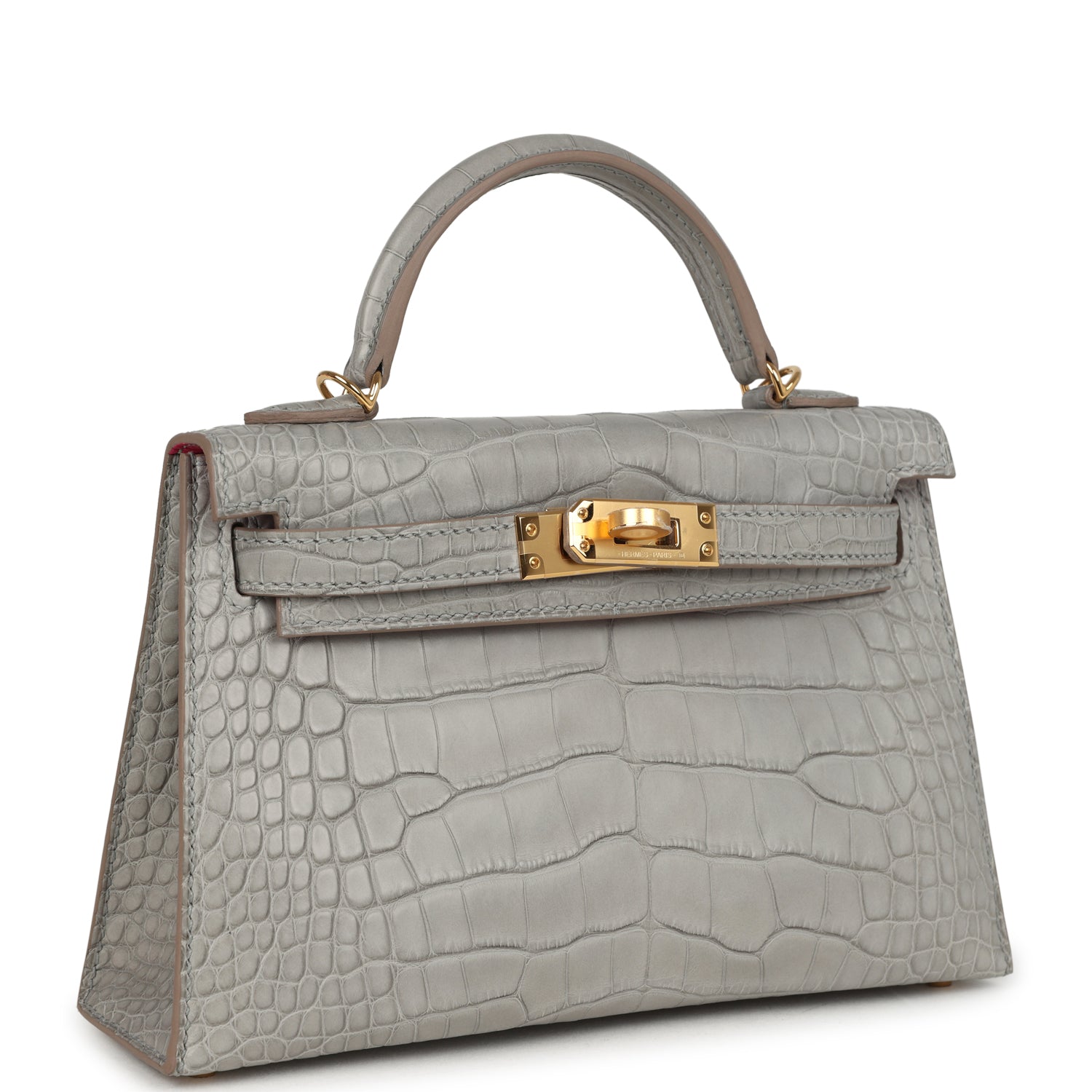 Kelly Sellier 20 Gris Perle Verso Matte Alligator Bag