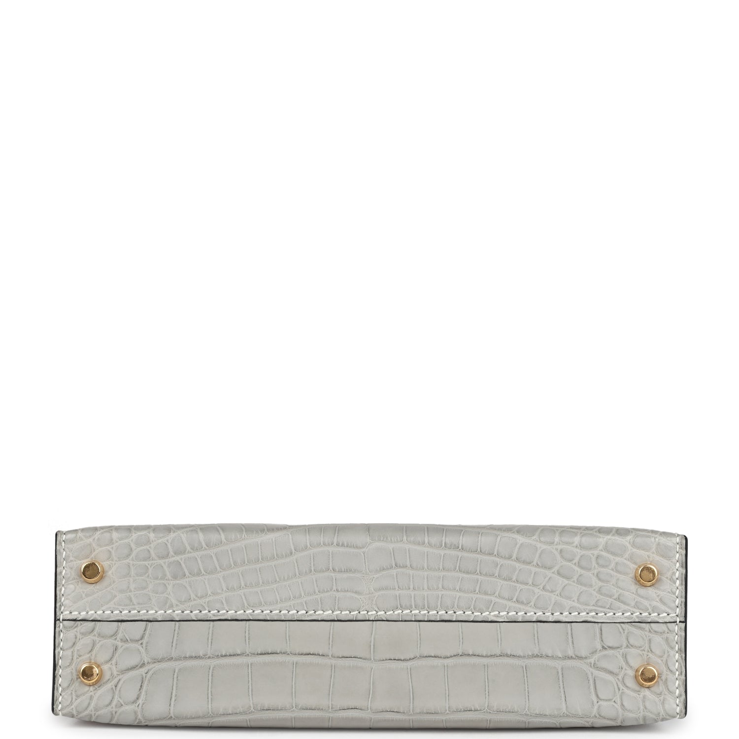 Kelly Sellier 20 Gris Perle and Black Matte Alligator Bag