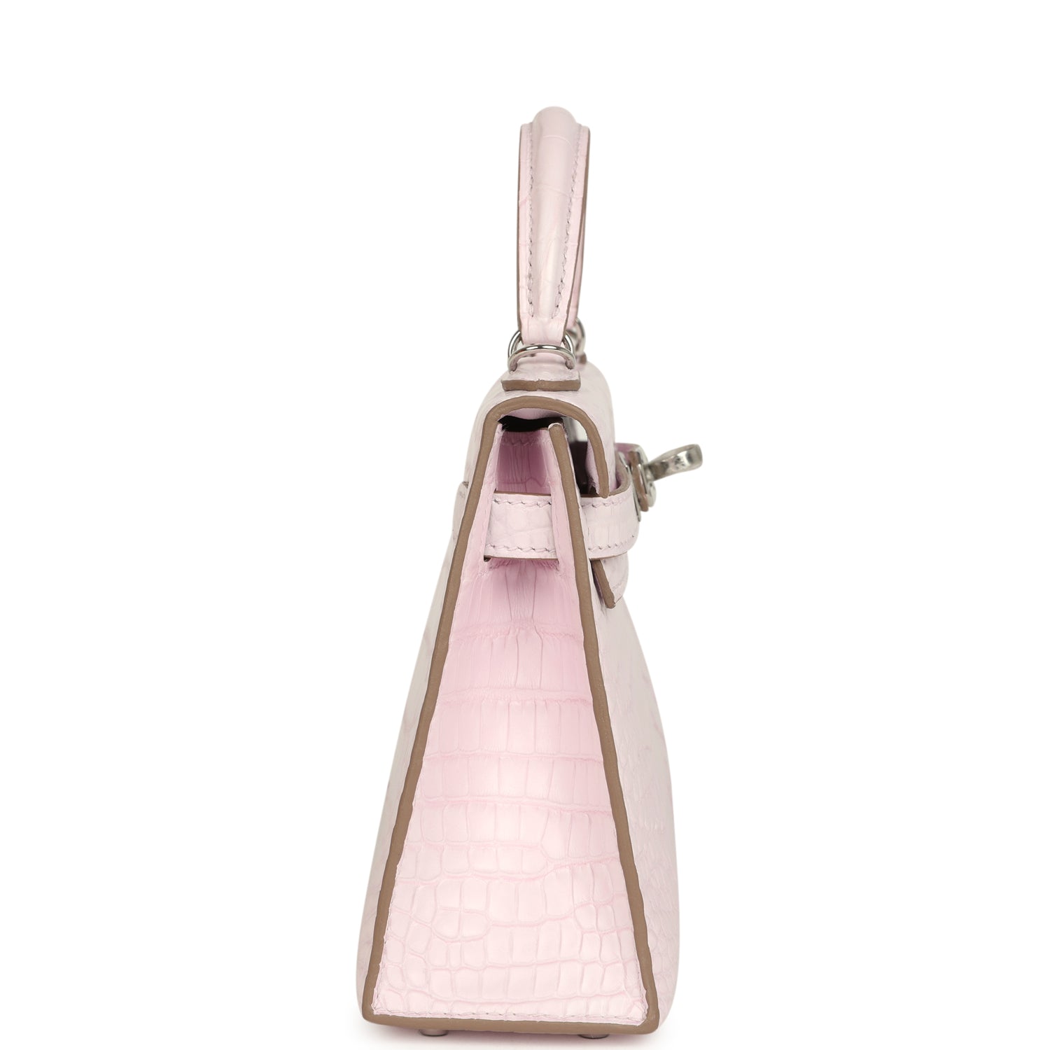 Kelly Sellier 20 Mauve Pale Boreal Satin Alligator Bag