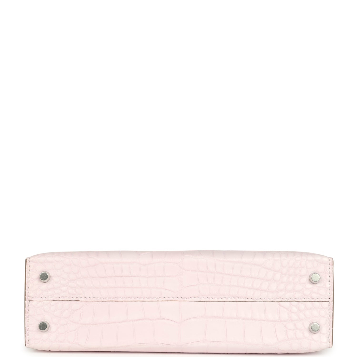 Kelly Sellier 20 Mauve Pale Boreal Satin Alligator Bag