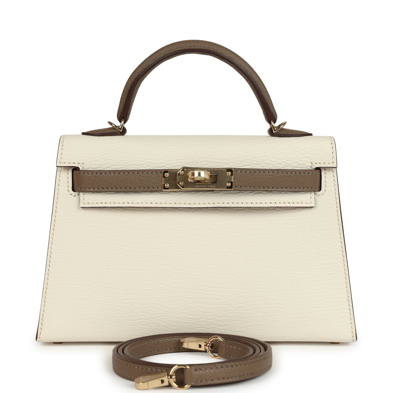 Kelly Sellier 20 Nata and Etoupe Chevre Mysore Bag