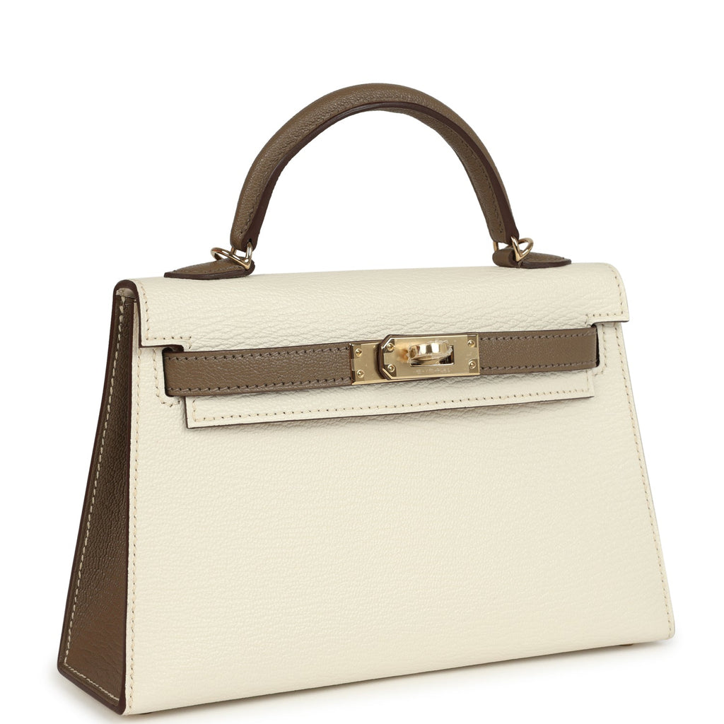 Kelly Sellier 20 Nata and Etoupe Chevre Mysore Bag