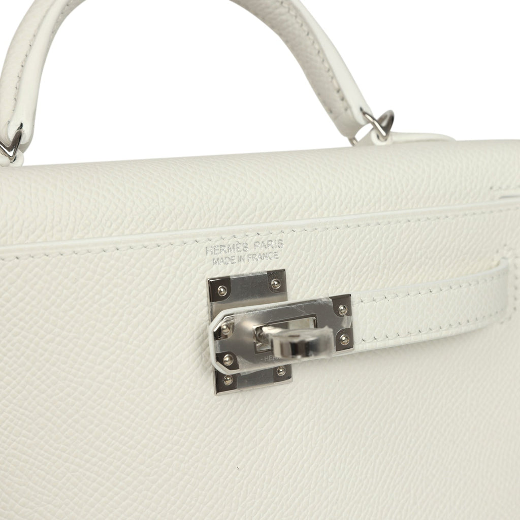 Kelly Sellier 20 New White Epsom Bag