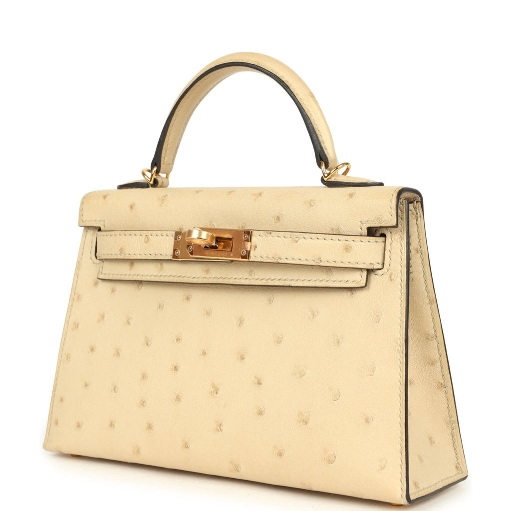 Kelly Sellier 20 Parchemin Ostrich Bag
