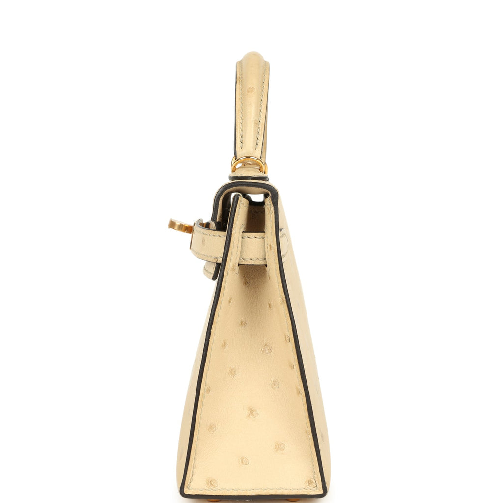 Kelly Sellier 20 Parchemin Ostrich Bag