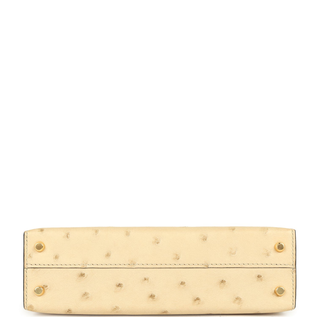 Kelly Sellier 20 Parchemin Ostrich Bag