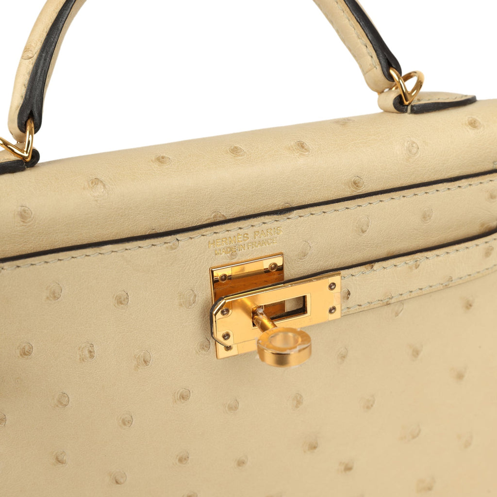 Kelly Sellier 20 Parchemin Ostrich Bag