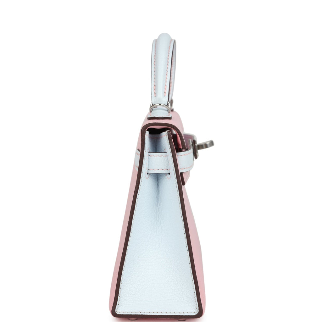 Kelly Sellier 20 Rose Sakura and Bleu Brume Chevre Bag