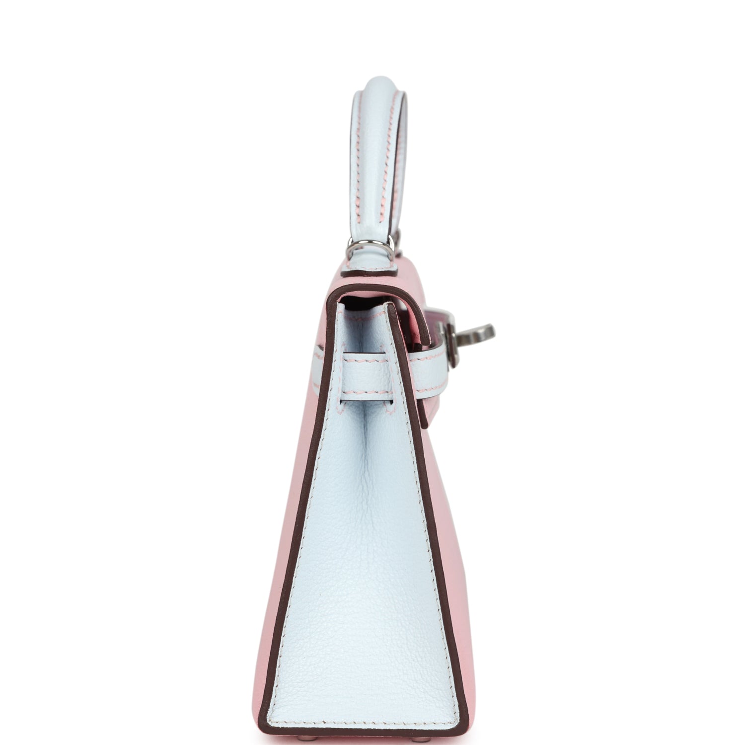 Kelly Sellier 20 Rose Sakura and Bleu Brume Chevre Bag
