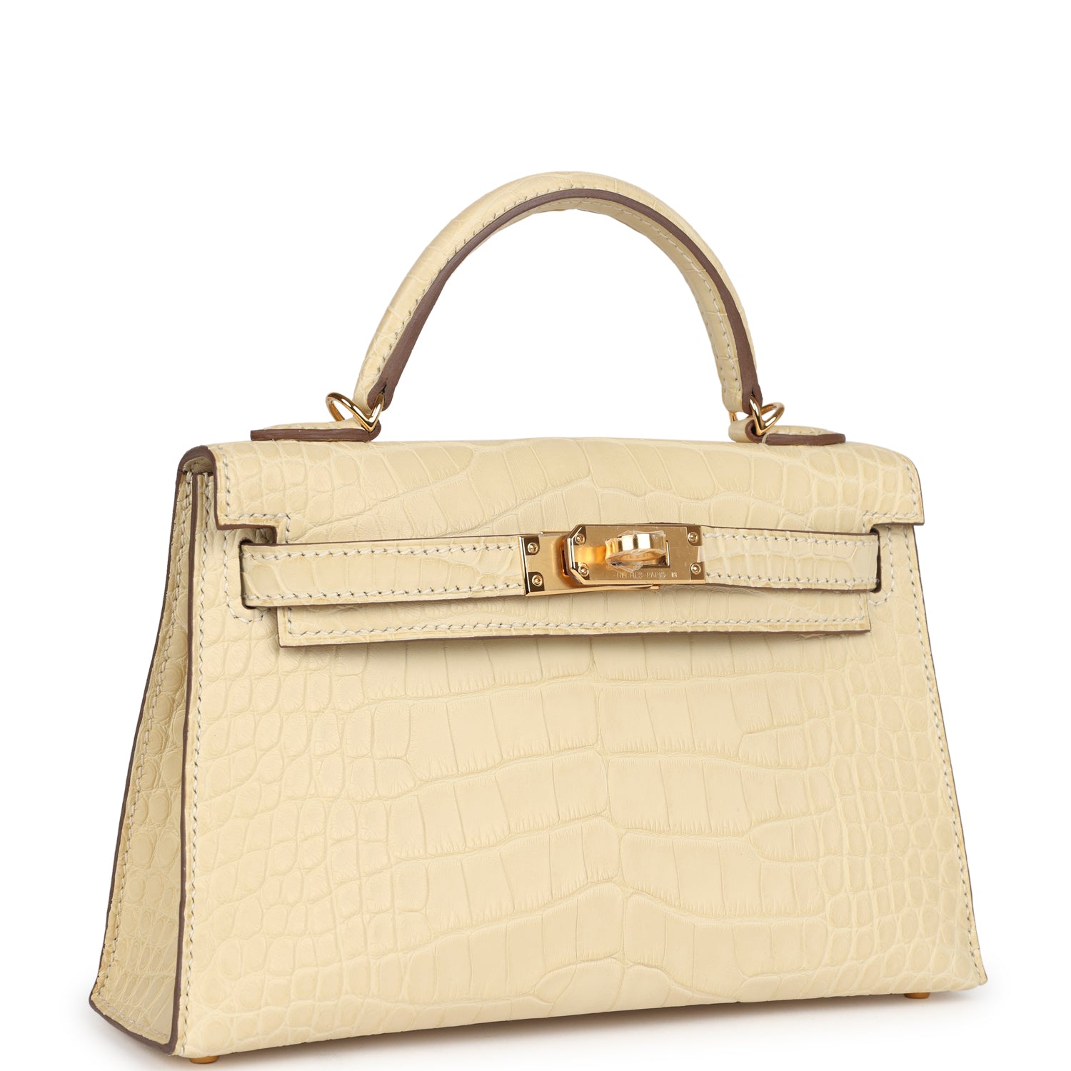 Kelly Sellier 20 Vanille Matte Alligator Bag