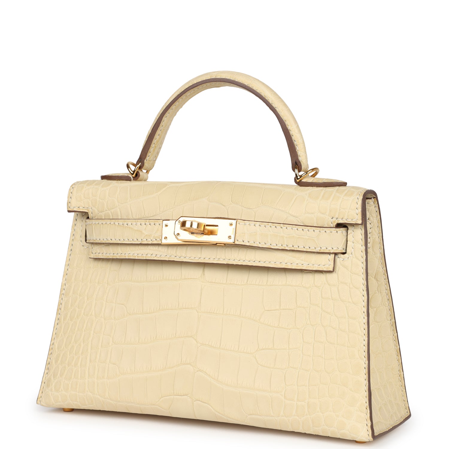 Kelly Sellier 20 Vanille Matte Alligator Bag