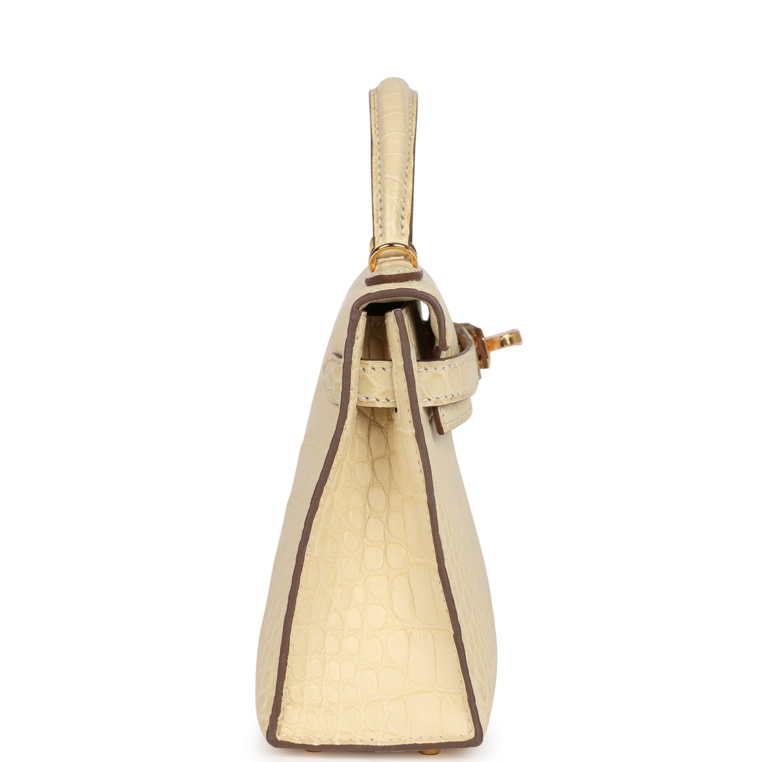 Kelly Sellier 20 Vanille Matte Alligator Bag