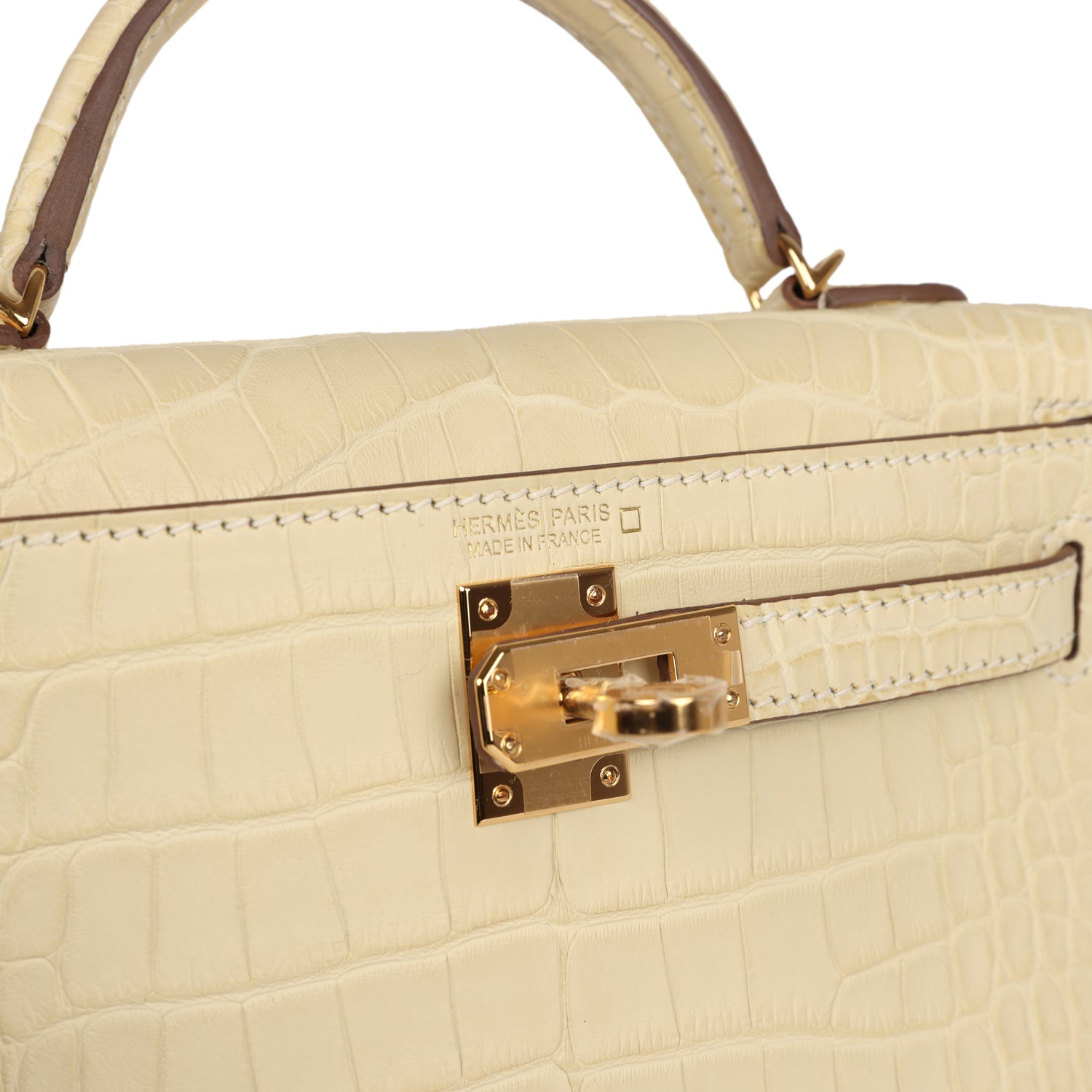 Kelly Sellier 20 Vanille Matte Alligator Bag