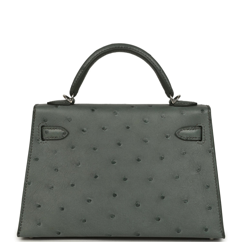 Kelly Sellier 20 Vert Amande Ostrich Bag