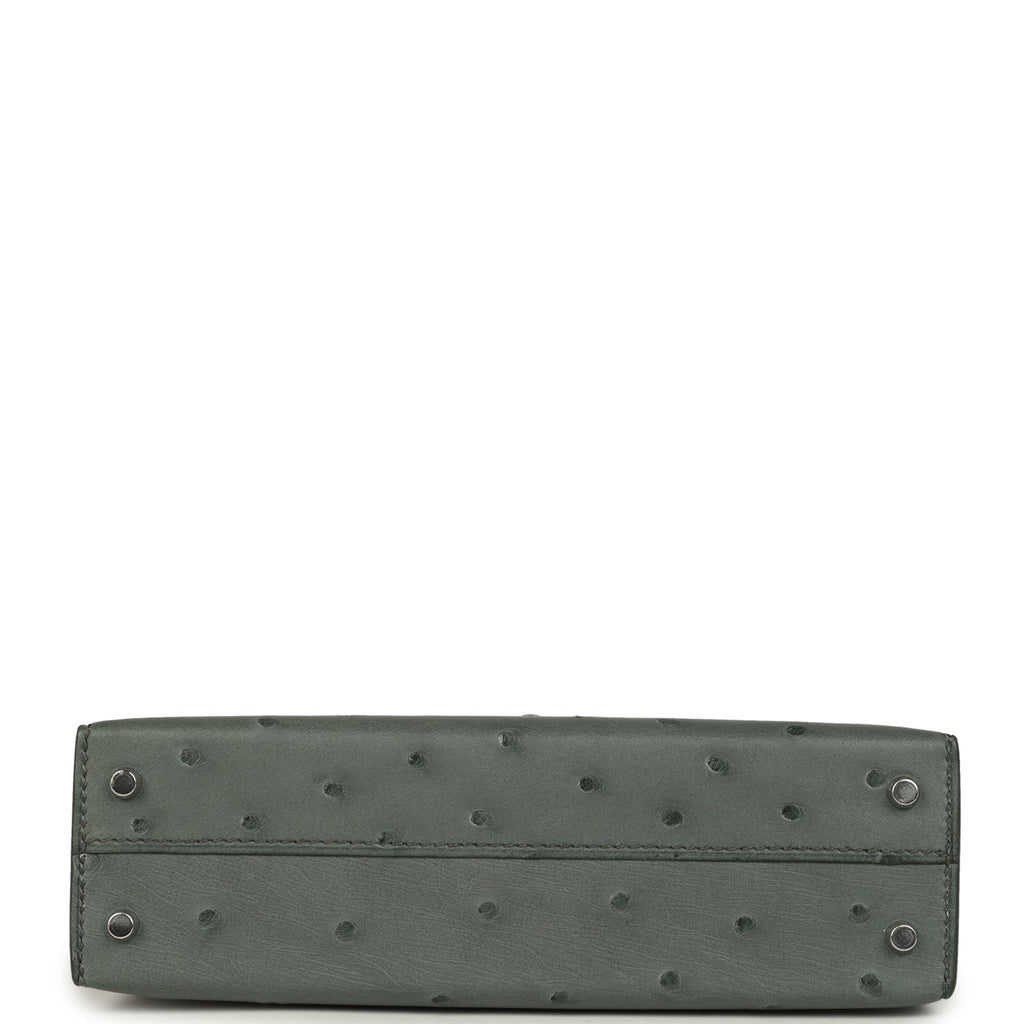 Kelly Sellier 20 Vert Amande Ostrich Bag