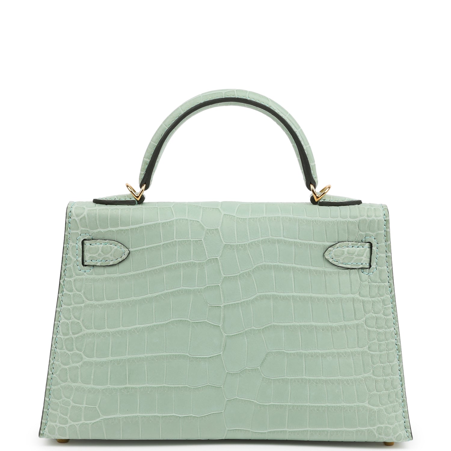 Kelly Sellier 20 Vert D'Eau Matte Porosus Crocodile Bag