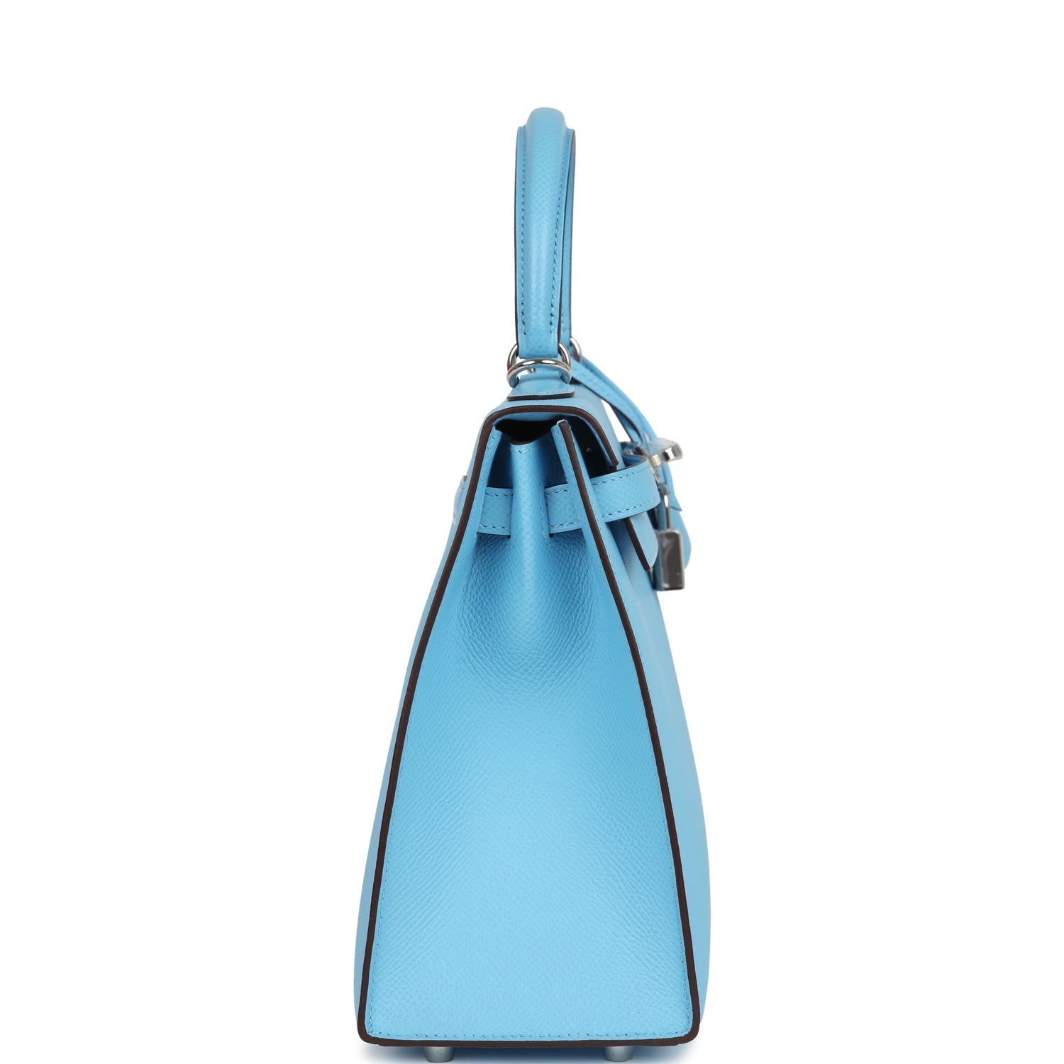 Kelly Sellier 25 Bleu Celeste Verso Epsom Palladium Hardware Bag