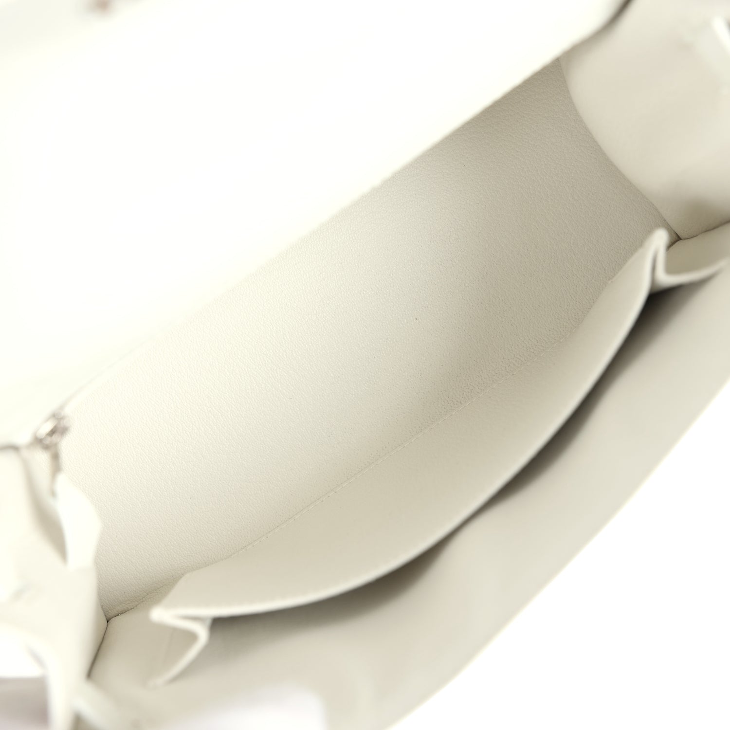 Kelly Sellier 25 New White Epsom Palladium Hardware Bag