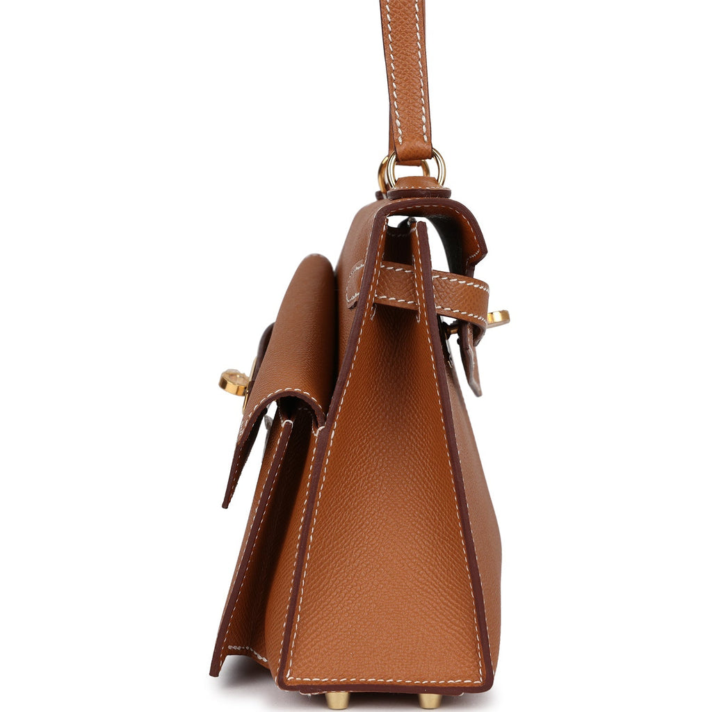 Kelly Sellier en Desordre 20 Gold Epsom Bag