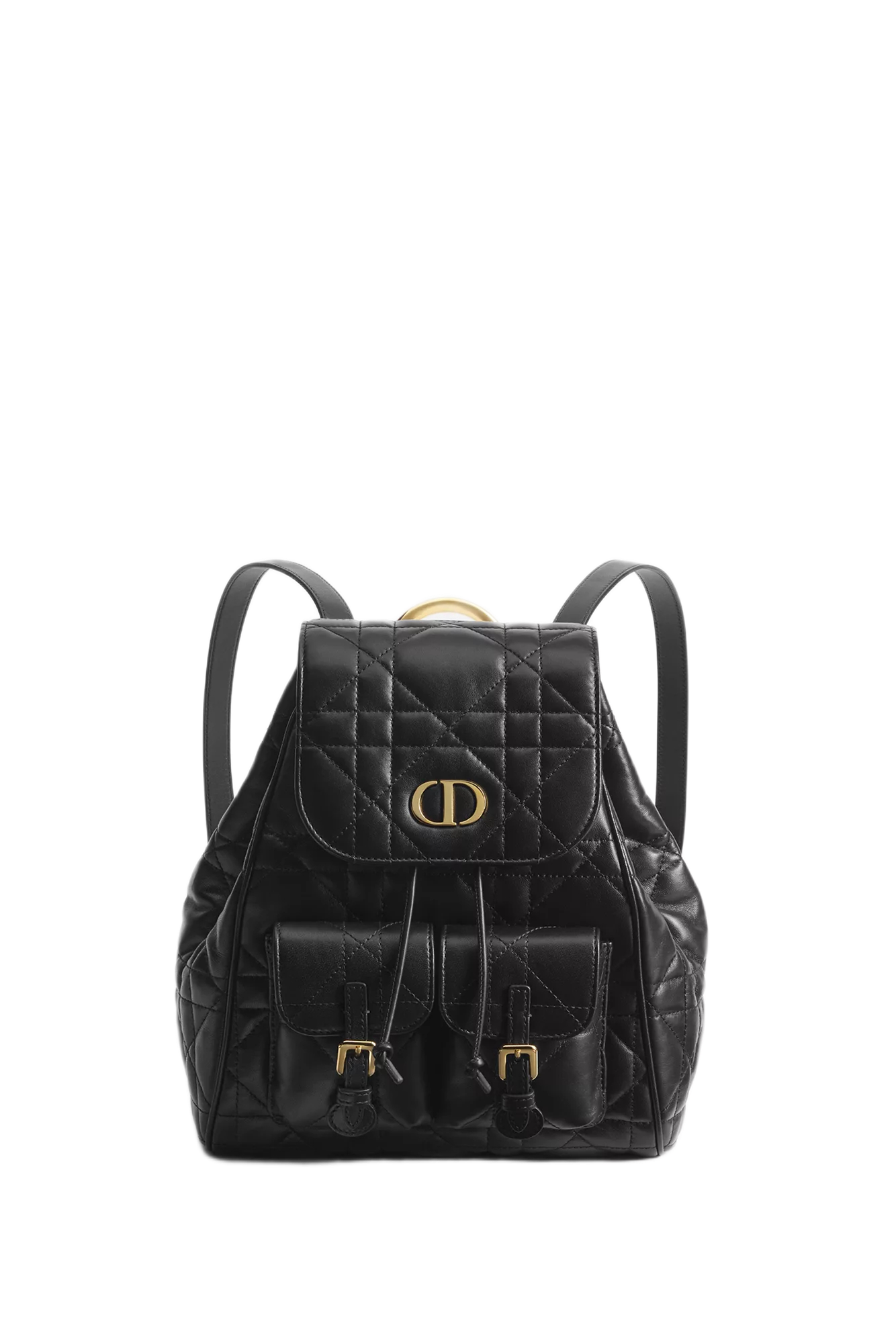 Medium Dior Caro Backpack Black Macrocannage Bag