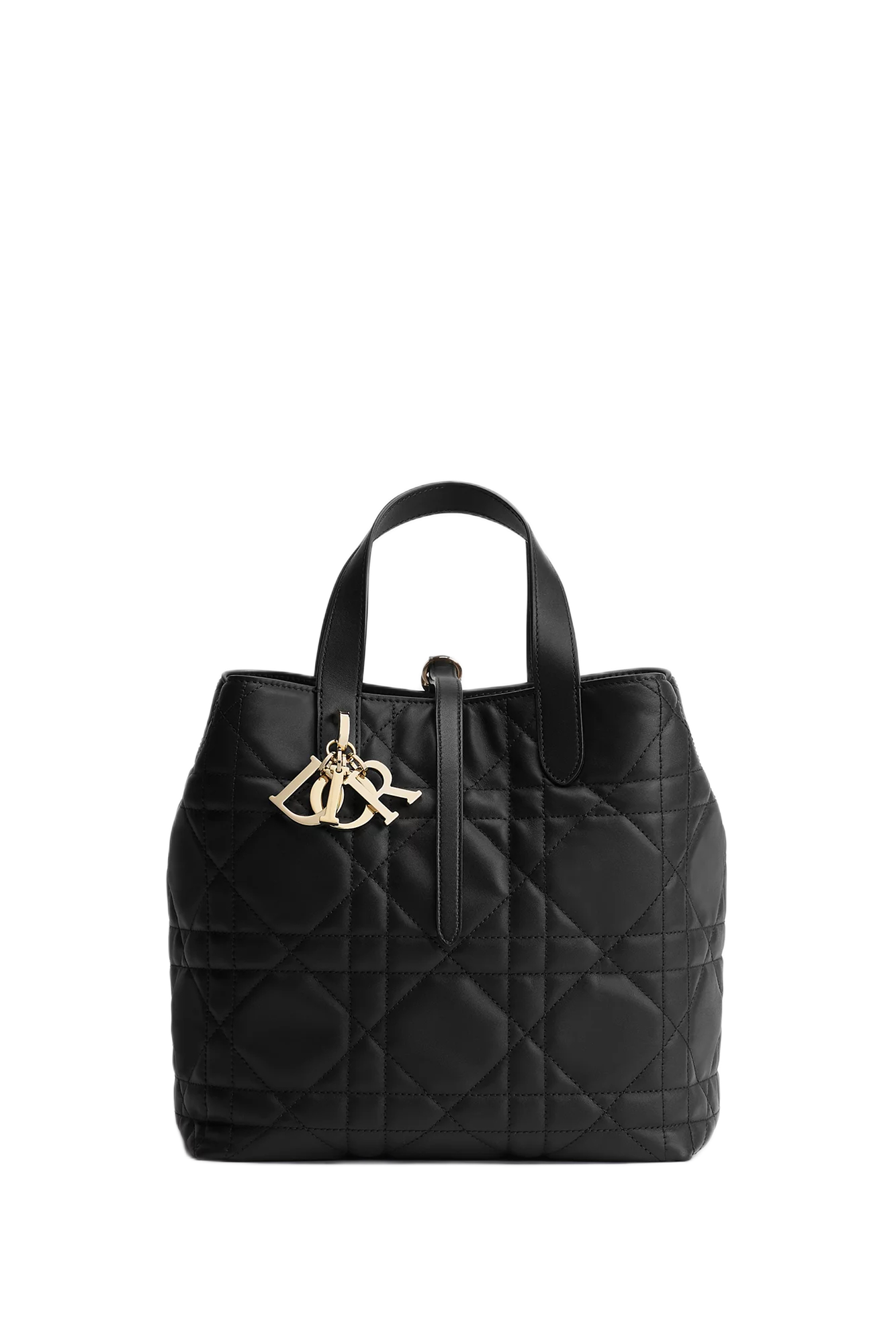 Medium Dior Toujours Vertical Tote Black Macrocannage Bag